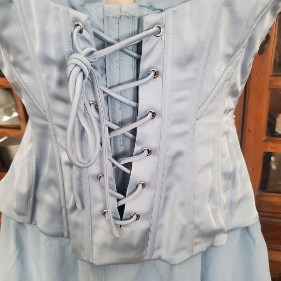 *Sold**Princess Polly Sky Blue Corset Mini Dress-prom - Picture 5 of 10